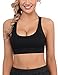 Doaraha Reggiseno Sportivo da Donna Senza Ferretto Reggiseno Push Up con Cuscinetti Rimovibili Senza Cuciture per Yoga Corsa Fitness S-XXL-B-Nero Croce L