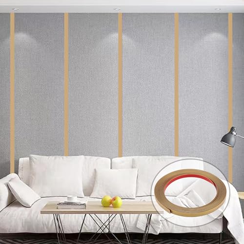 Coengwui Peel and Stick Wall Trim, Flexible Mirror Edging, Finish Molding for Ceiling Floor Tile Edge Furniture and Home Decoration (Matte Gold, 196.8" x 0.8") by Coengwui - Used condition - Image 3