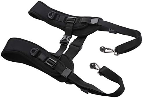 Hensych K-shaped Quick Snapshot Camera Shoulder Strap Quick Release Double Shoulder Harness Soft Pad Decompression Foam Strap Belt for DSLR Digital Cameras
