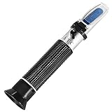 Refractómetro versátil con compensación automática de temperatura (10 ° c ~ 30 ° c), tornillo de calibración (Calibrate a 0) asegura la medida exacta y ajuste de enfoque asegura lectura clara.
