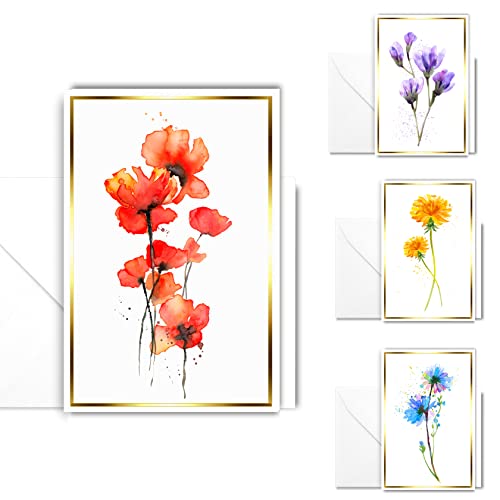 Juju's Vibes 40 Pcs Note Cards With Envelopes Blank Inside , Beautiful Watercolor Floral Greeting Cards And Envelopes Set, All Occasions , Stationary Aesthetic Note Cards Gift Set Perfect For Birthday, Just Because, Thinking Of You, Mothers Day 4X6 #TOP14
