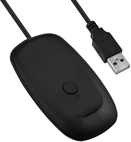 Mcbazel Wireless USB 2.0 Gaming Receiver Adapter for Microsoft Xbox 360 Desktop Pc Laptop Gaming - Black