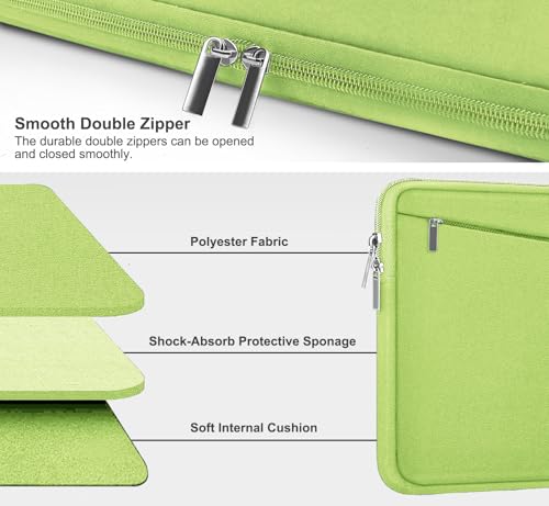 Image of Laptop Case 15.6 inch, Slim Computer Carrying Bag Protective Cover Briefcase with Front Pocket, Durable Laptop Cover for 15-16 Inch HP, Dell, Lenovo, Asus, Notebook, Light Green