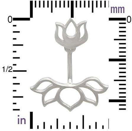 Sterling Silver Lotus Bud Ear Jacket 24.5x19mm - 1 Set (12714)/1