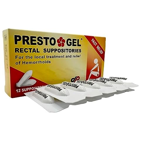Presto Gel Natural Hemorrhoid Rectal Suppositories Cover