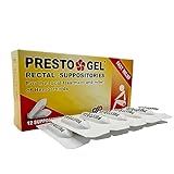 Presto Gel - Natural Hemorrhoid Rectal Suppositories - Rapid Hemorrhoid Treatment and Relief from Itching, Swelling, Burning and Discomfort - Pack of 12