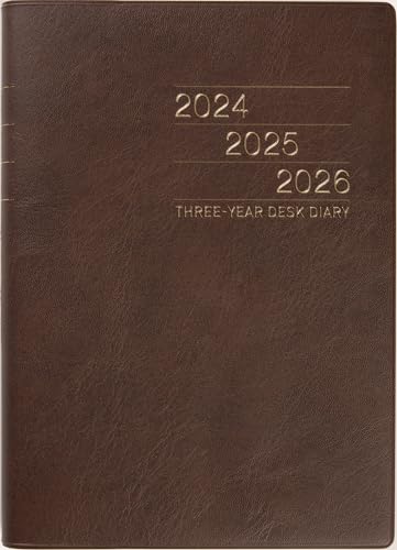 高橋 手帳 2024年 4月始まり A5 3年卓上日誌 茶 No.951
