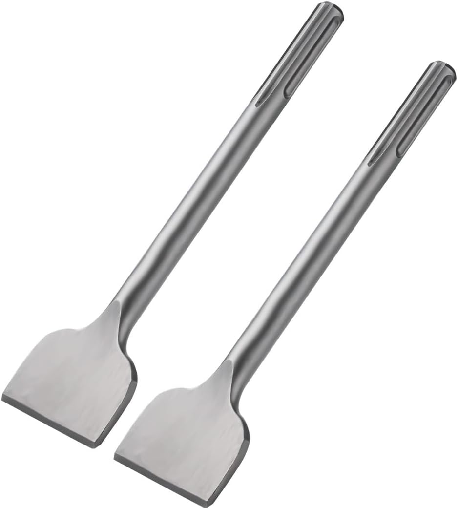 Wide Spade Chisels, Shank 11.02”X2.95”, Tile Chisels, 40Cr Chrome Steel Flat Chisels For Stone, Brick Wall, Concrete, Cement, Ceramic, 2 Pcs For Electric Hammer Drills