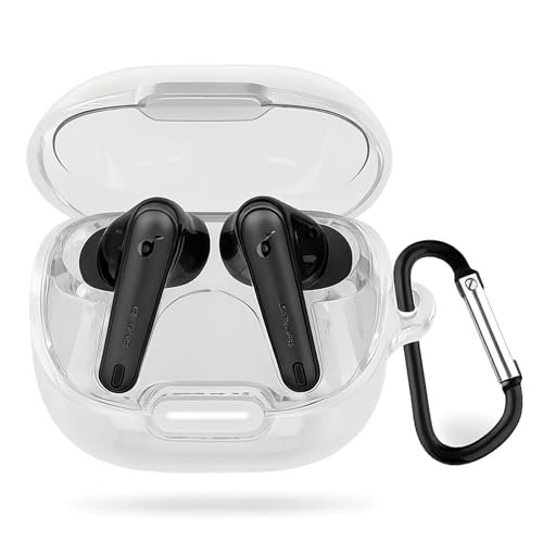 XERTIA �Ή� Anker Soundcore Liberty 4 NC �P�[�X ���� TPU�� ������ �S�ʕی� �����h�~ �L�Y�h�~ �ϏՌ� �h�o �y�� �����[�d�\ LED�� �J���r�i�t�� ���o�e�B4 NC �J�o�[(�N���A�j