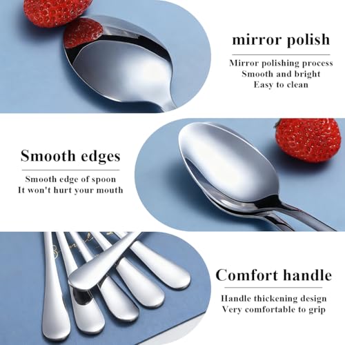 Berglander Dinner Spoons Set 24pcs, 18.7cm Food Grade Stainless Steel Silverware Soup Spoon Tablespoon for Home, Kitchen or Restaurant Mirror Polished, Dishwasher Safe - Image 6