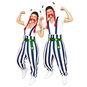 Ikumaal Gallier-Kostüm, To08 XL, mit Helm und Zöpfen!, für Erwachsen-e Männer Frau-en, Kostüm-e Fasching Karneval Fasnacht Faschingskostüm-e Karnevalskostüm-e
