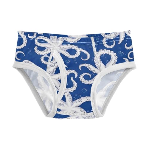 ODAWA White Octopus Tentacles Cotton Toddler Underwear, Tag-Free Comfort Toddler Underwear Boys 2T