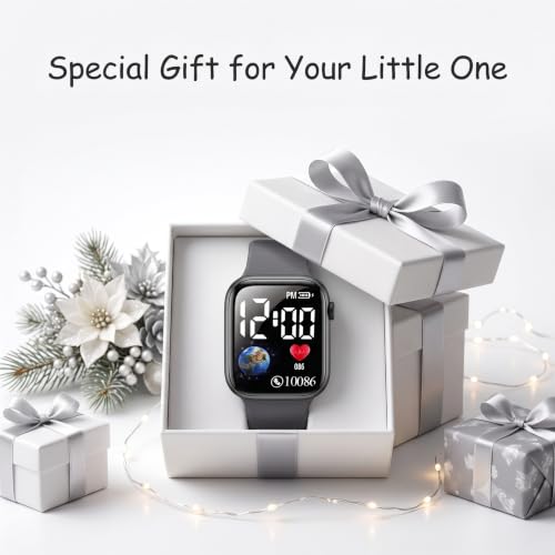 Image of GOLDENIZE FASHION Luminous LED Display Fashionable Children Kids Digital Watches Waterproof Sports Square Electronic Led Watch for Kid, Boy & Baby Girls-Digital Watch for Kids