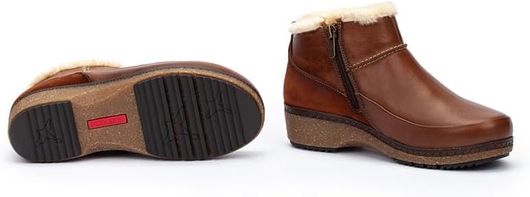 PIKOLINOS womens Pikolinos Flat Ankle Boots Leather Granada for Woman Color Caoba