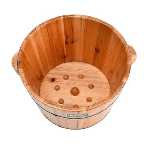 Baño de pies natural con tapa, cubeta de abeto 30 cm
