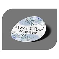50 Autocollants Personnalisés Pour Mariage - Avec Nom Et Date - Étiquettes Adhésives Pour Cadeaux, Invitations, Baptême, Anniversaire