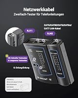 VCELINK Kabeltester, Netzwerktester für RJ45 RJ11 Kabel-Patchkabel, Schwarz – Ansicht 3