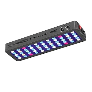 Phlizon 165W Dimmable Full Spectrum Aquarium LED Light Fish Tank LED Reef Decoration Light for Saltwater Freshwater Fish Coral Reef (20″x7″x2.4″)