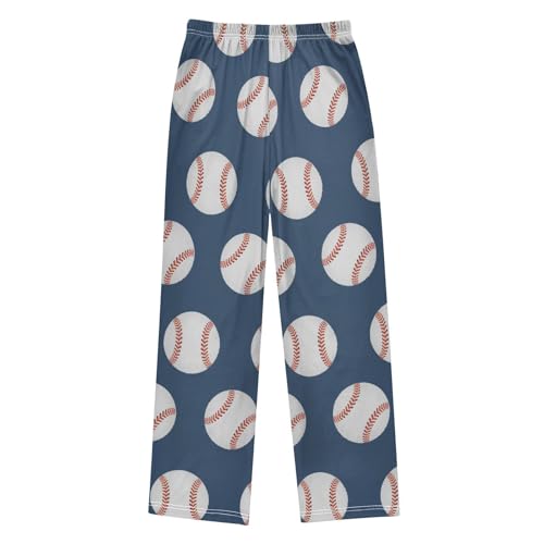 Baseball Balls Blue Lounge Pajama Pants Soft PJ Bottoms for Sleepwear Ages 6-14 Years2