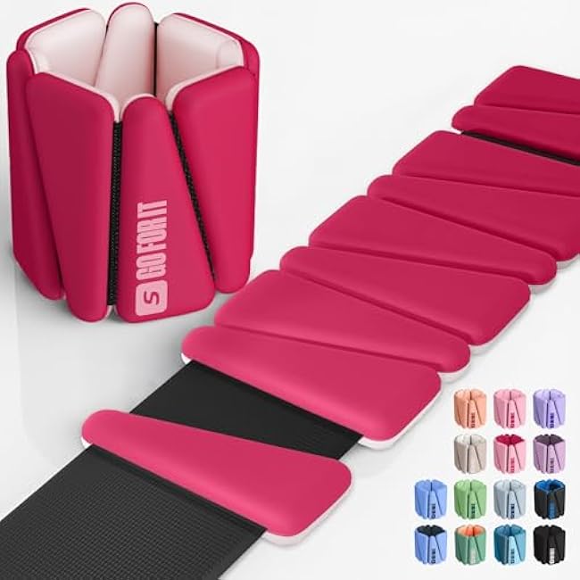 Wrist Weights, Ankle Weights for Women ¨C Set of 2 (1LB Each) by Sportbit, Adjustable Weighted Bracelets for Home Gym, Running, Yoga, Exercise and Strength Training