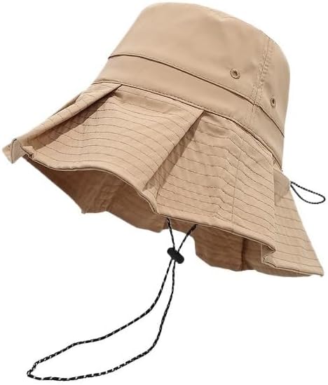 Fisherman Hat Drawstring Casual Hat Women Travel Sun Protection Basin Hat for Travel Camping