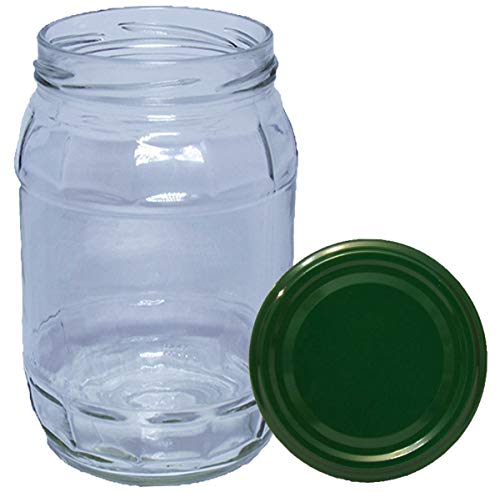 HAUSWIRT 16 Stück X 720 ml Einmachgläser • Einkochgläser mit Schraubdeckel TO 82 mm Grün • 8, 16, 32 Stück • Große Auswahl Verschiedene Größen und Farben Cover