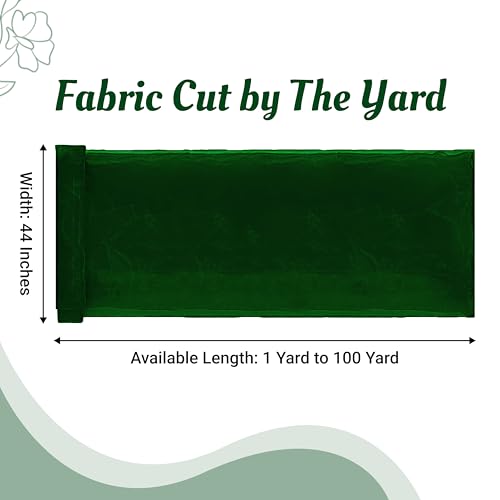 MDS® Pack of 50 Yard Sheer Organza Fabric for Wedding Party Home Event Banquet Decorations, Backdrop Curtain Craft Dress Sewing Fashion DIY Crystal Organza Tulle Fabric 44” Wide - Hunter Green by MDS - Image 2