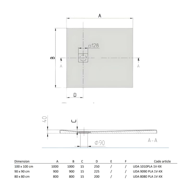Receveur 100 x 80 VILLEROY ET BOCH Planeo acrylique rectangle blanc