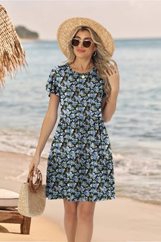 Image of HiMONE Summer Dresses for Women 2025 Vacation Sundresses Ruffle Sleeve Boat Neck with Pockets A Line Casual Dress XS-2XL