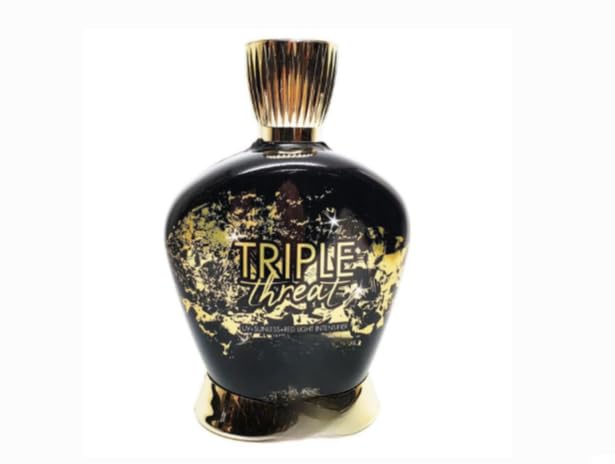 Triple Threat UV + Sunless + Red Light Intensifier with Caffeine, Professional Salon Tanning Lotion, 13.5 Fl Oz