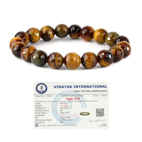 Image of Certified Natural Crystal Stone Diamond Cut /Faceted 10 mm Beads Bracelet for Men & Women | Reiki Charged Gemstone Jewellery | Multiple Stone Variants Available