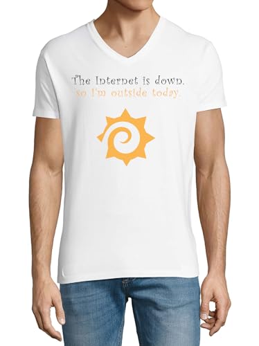 T-shirt col en V coton homme vêtement geek rigolo message humour