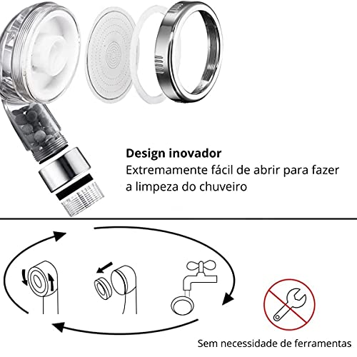 KIT completo Chuveiro/Ducha de alta pressão com filtragem
