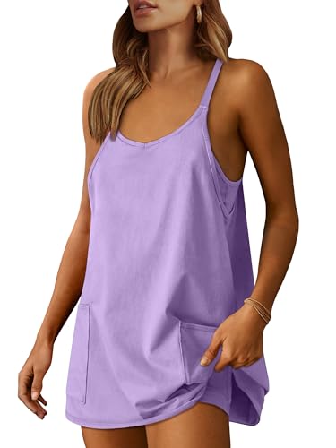 Image of ANRABESS Women Athletic Dress Summer Tennis Workout Active Sports Mini Romper Dress Built in Shorts Travel Vacation Clothes