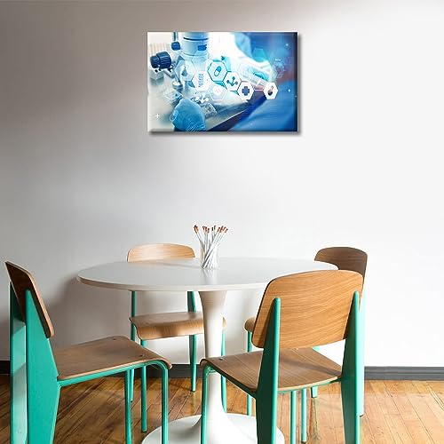 Image of TUMOVO 1 Panels Scientists and Scientific Experiments Wall Painting Clinical Laboratory Prints for Wall Decor Laboratory Posters Art Prints Giclee Gallery-Wrapped Posters and Prints (12 inch Wx18 H)