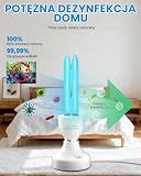BrightArk 15 W lampa bakteriobójcza UVC Ultrafioletowa lampa ozonowa z pilotem zdalnego sterowania i 15/30/60 timerem, podwójny sterylizator z rurką kwarcową Sterylizacja UVC 254 nm do sypialni