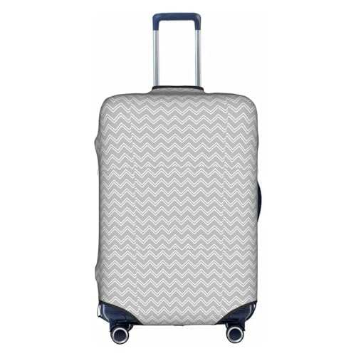 Gray striped print Trolley case protective cover, Fashion Suitcase Protector Fits, hidden zipper