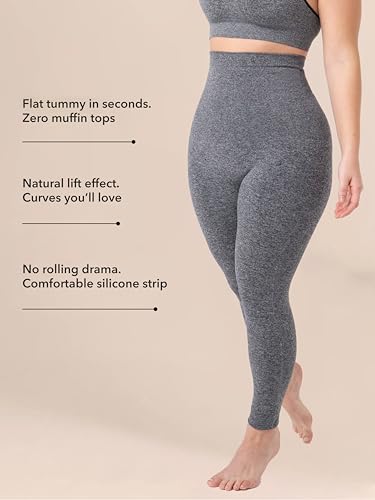 Image of SHAPERMINT High Waisted Tummy Control Compression Leggings for Women - Petite to Plus Size Womens Leggings Non See Through