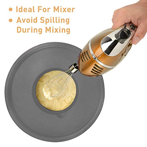 Mixing Bowls Set Of 5, Wildone Stainless Steel Nesting Bowls With Grey Airtight Lids, 3 Grater Attachments, Measurement Marks & Non-Slip Bottoms, Size 5, 3, 2, 1.5, 0.63 Qt, Ideal For Mixing & Serving #TOP3