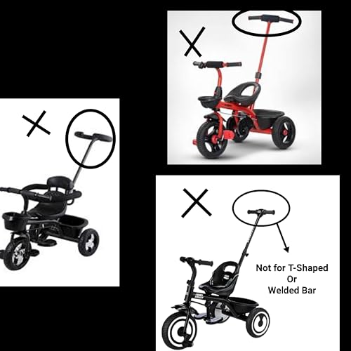 Image of CYIDER Universal Black /Grey Tricycle Handle, 2 Nuts, Compatible with All Tricycles (Excludes T-Shape) Currently Grey /Black Colour Available According to Stock