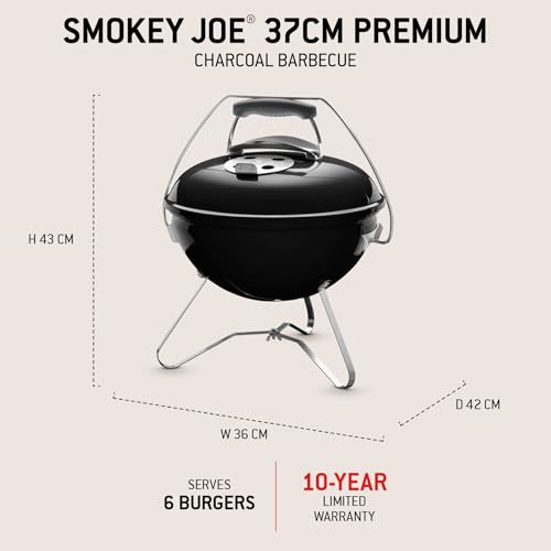 Barbecue à charbon portable Weber pour cuire sans brûler sur grille de 37 cm - 4