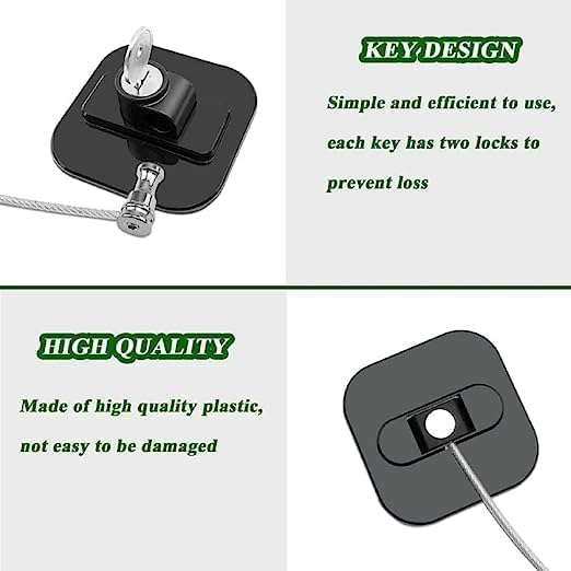 VBM Safety Refrigerator Door Lock with Key Self Adhesive Cabinet Restrictor Cable for Baby and Toddler Child Safety Device Refrigerator Lock, Freezer Door, and Cabinet Restrictor Cable 1