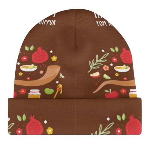 Yom Kippur Kids Beanie Hat for for Girls Boys Children Cap Winter Knitted Chemo Cancer Headwear Accessories Gifts Decoration Black4
