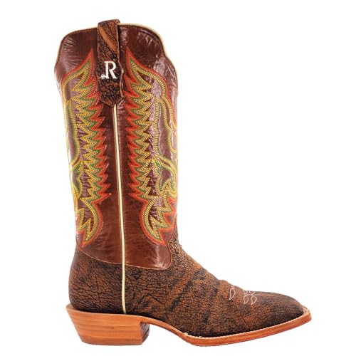R. Watson Square Toe Cape Buffalo Western Boots, Cognac/Sierra Ranch4