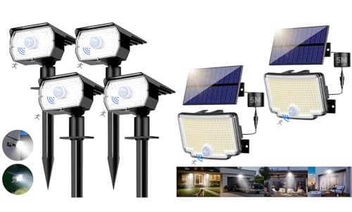 Spot Solaire Extérieur nipify Lot de 4 et 2 Lampes pour Jardin