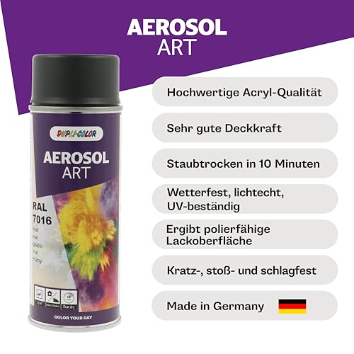 DUPLI-COLOR AEROSOL ART RAL 7016 Anthrazitgrau matt 400 ml - Sprühfarbe – Ansicht 3