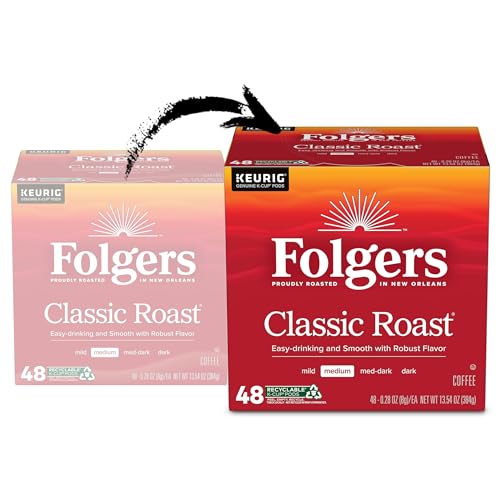 Image of Folgers Classic Roast, Medium Roast Coffee, Keurig K-Cup Pods, 48 Count Box