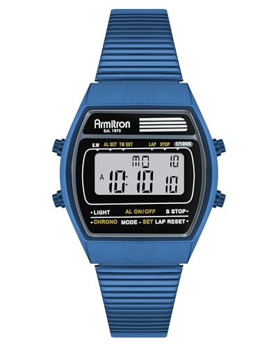Montre de sport Armitron numérique bleue avec chronomètre et alarme
