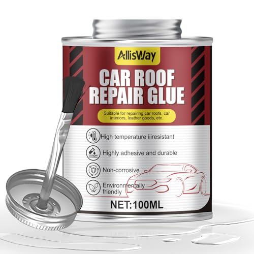 AllisWay Pegamento Tapiceria Techo Coche, Pegamento Techo Coche, Gran Poder de Adhesión, Ideal para Techos de Vehículos de Tela, Cuero y Otros Materiales, 100ML