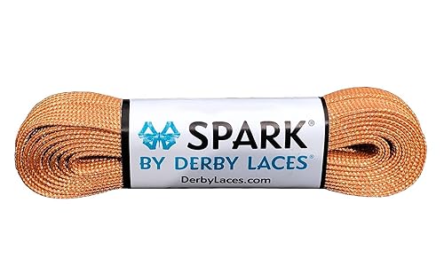 Light Copper Spark Shoelace for Shoes, Skates, Boots, Roller Derby, Hockey and Ice Skates (72 Inch / 183 cm)